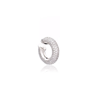"MARJ" - EAR CUFFS - ORO BIANCO 18KT - DIAMANTI BIANCHI