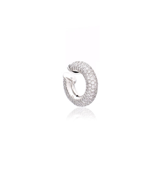 "MARJ" - EAR CUFFS - ORO BIANCO 18KT - DIAMANTI BIANCHI