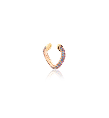 "MARJ" - EAR CUFFS - ORO 18KT - ZAFFIRI ROSA E TOPAZI