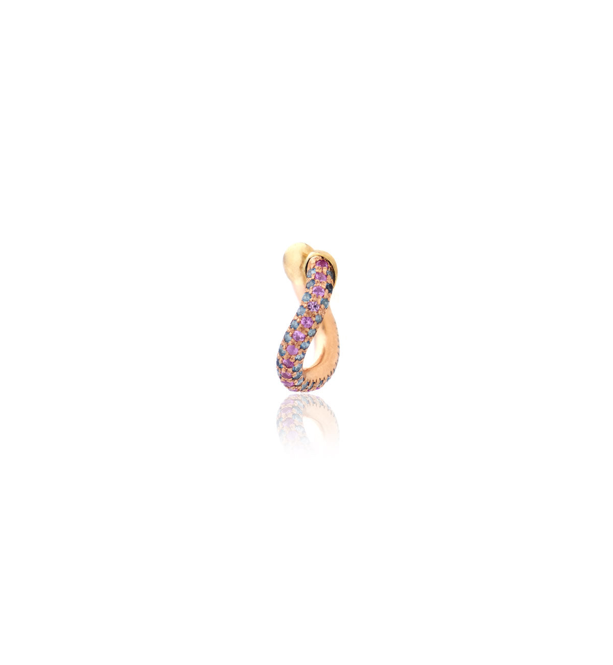 "MARJ" - EAR CUFFS - ORO 18KT - ZAFFIRI ROSA E TOPAZI