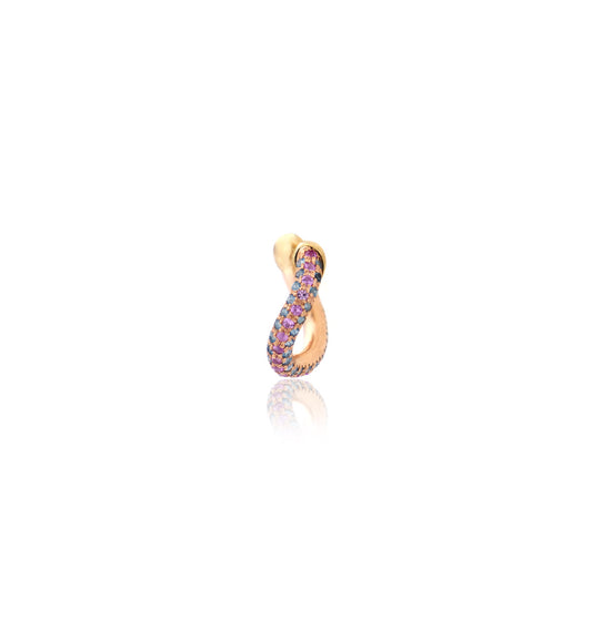 "MARJ" - EAR CUFFS - ORO 18KT - ZAFFIRI ROSA E TOPAZI
