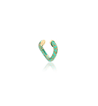 "MARJ" - EAR CUFFS - ORO 18KT - ARGENTO - MACULATO - VERDE