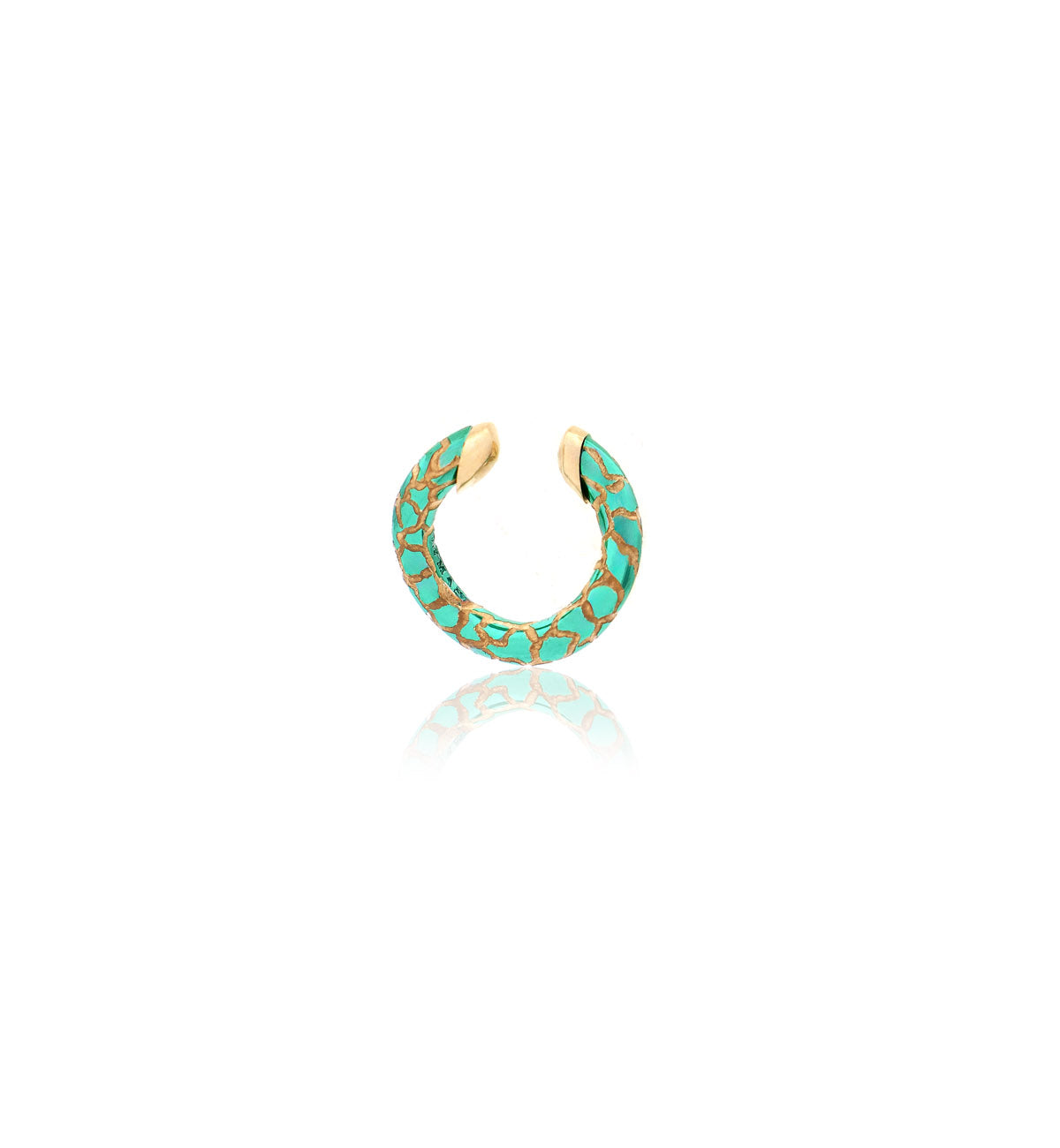 "MARJ" - EAR CUFFS - ORO 18KT - ARGENTO - MACULATO - VERDE