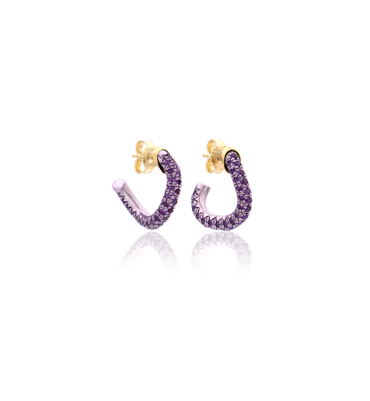 COLLEZIONE WAVE - ORO 18KT - AMETISTA - ORECCHINI