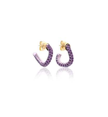 COLLEZIONE WAVE - ORO 18KT - AMETISTA - ORECCHINI