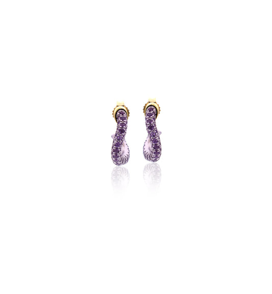 COLLEZIONE WAVE - ORO 18KT - AMETISTA - ORECCHINI