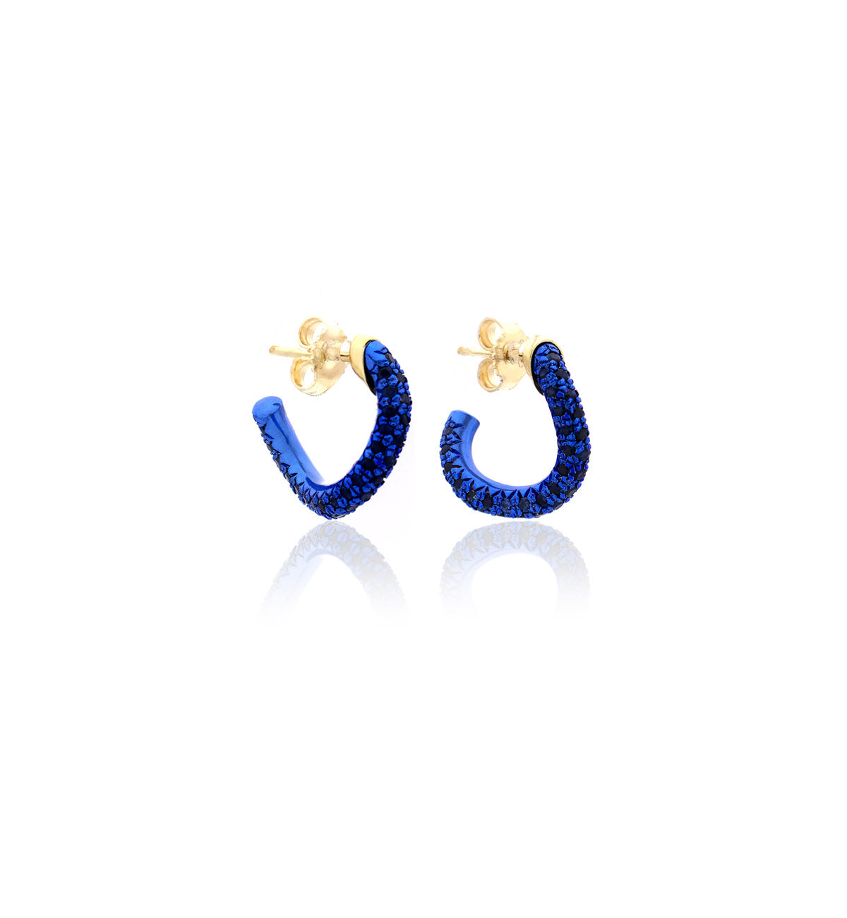 WAVE COLLECTION - 18KT GOLD - BLUE SAPPHIRES - EARRINGS