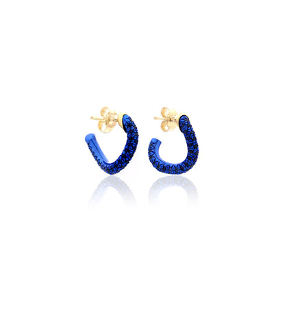 WAVE COLLECTION - 18KT GOLD - BLUE SAPPHIRES - EARRINGS
