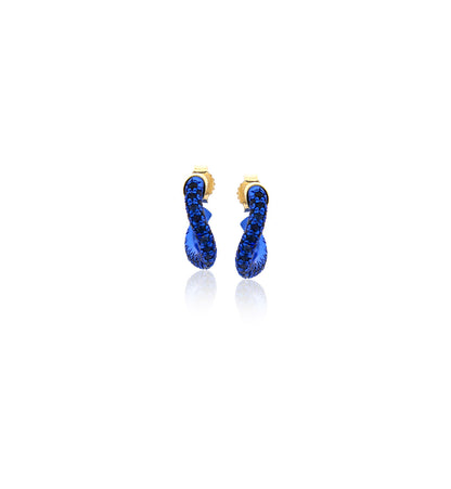 WAVE COLLECTION - 18KT GOLD - BLUE SAPPHIRES - EARRINGS