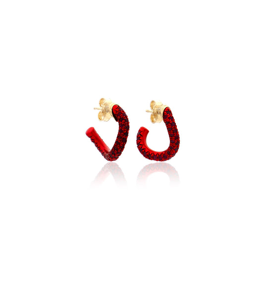 COLLEZIONE WAVE - ORO 18KT - RUBINI - ORECCHINI