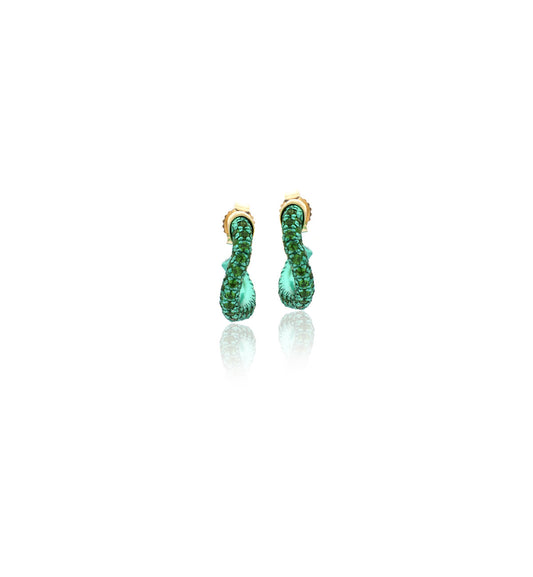 COLLEZIONE WAVE - ORO 18KT - TSAVORITE - ORECCHINI