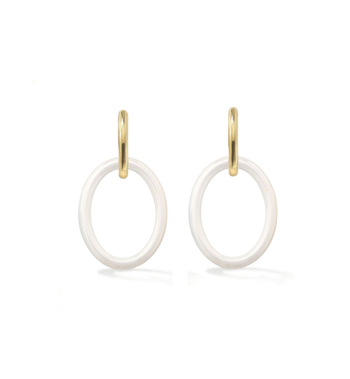 ORECCHINI COLLEZIONE MAMA - ORO 18KT - CERAMICA BIANCA