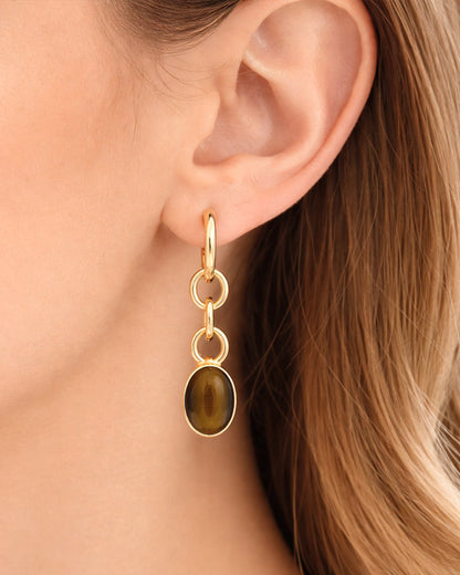 أقراط "ماريسا" - ذهب أصفر عيار 18 قيراطًا وأحجار كريمة