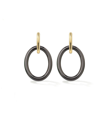 ORECCHINI COLLEZIONE MAMA - ORO 18KT - CERAMICA NERA