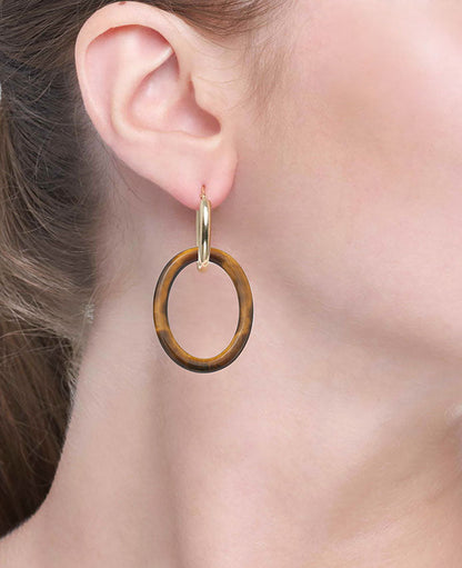 ORECCHINI COLLEZIONE MAMA - ORO 18KT - TIGER EYE