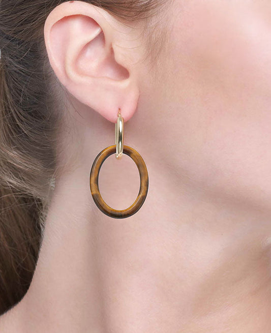 ORECCHINI COLLEZIONE MAMA - ORO 18KT - TIGER EYE