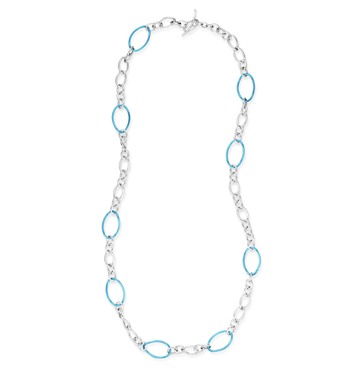 STELLA COLLECTION STERLING SILVER NECKLACE - AQUA BLUE