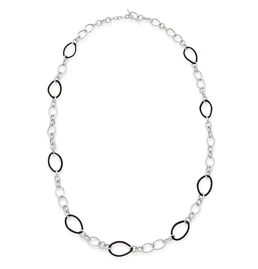 STELLA COLLECTION STERLING SILVER NECKLACE - BLACK