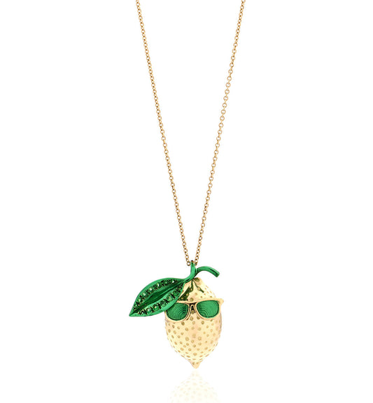 "LOVE LEMONS" - SUNGLASSES - 18KT GOLD - TSAVORITES - NECKLACE