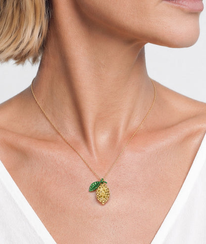 "LOVE LEMONS" - ORO 18KT - ZAFFIRI GIALLI - COLLANA - PICCOLO