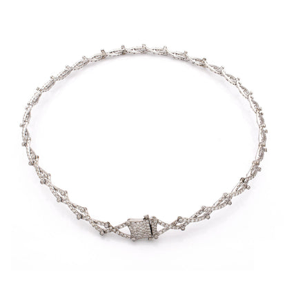 "ABBRACCIO DI LUCE" - ORO BIANCO 18KT E DIAMANTI BIANCHI