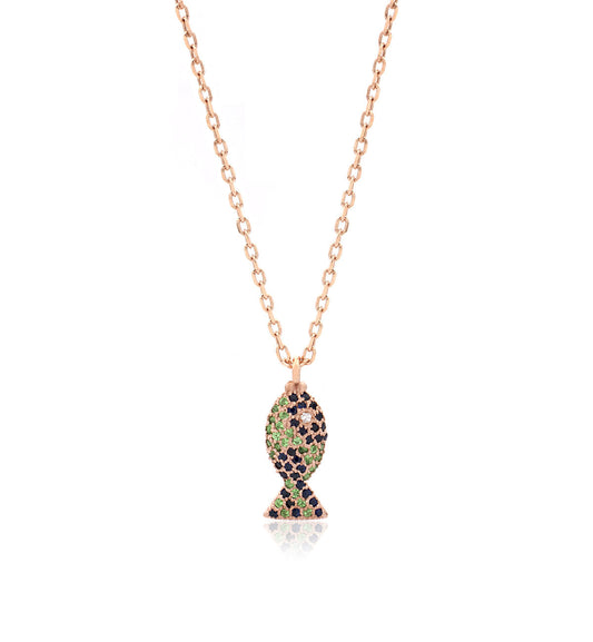 "PESCIOLINI" - STERLING SILVER - BLUE SAPPHIRES & TSAVORITE
