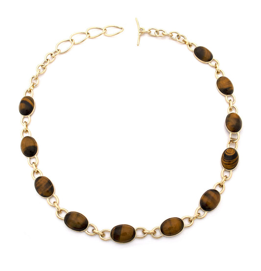 "MARISA" - 18KT YELLOW GOLD AND TIGER EYE