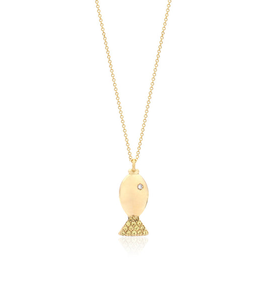 "PESCIOLINI" - 18KT GOLD AND YELLOW SAPPHIRES