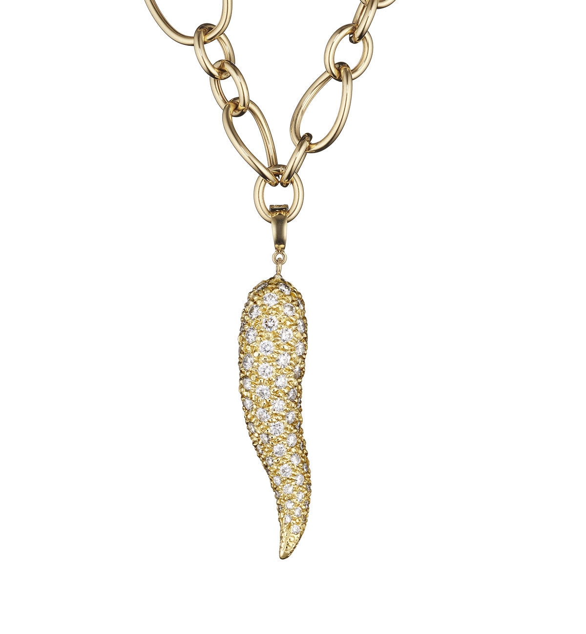 "HORN" - 18KT GOLD - WHITE DIAMONDS - MEDIUM
