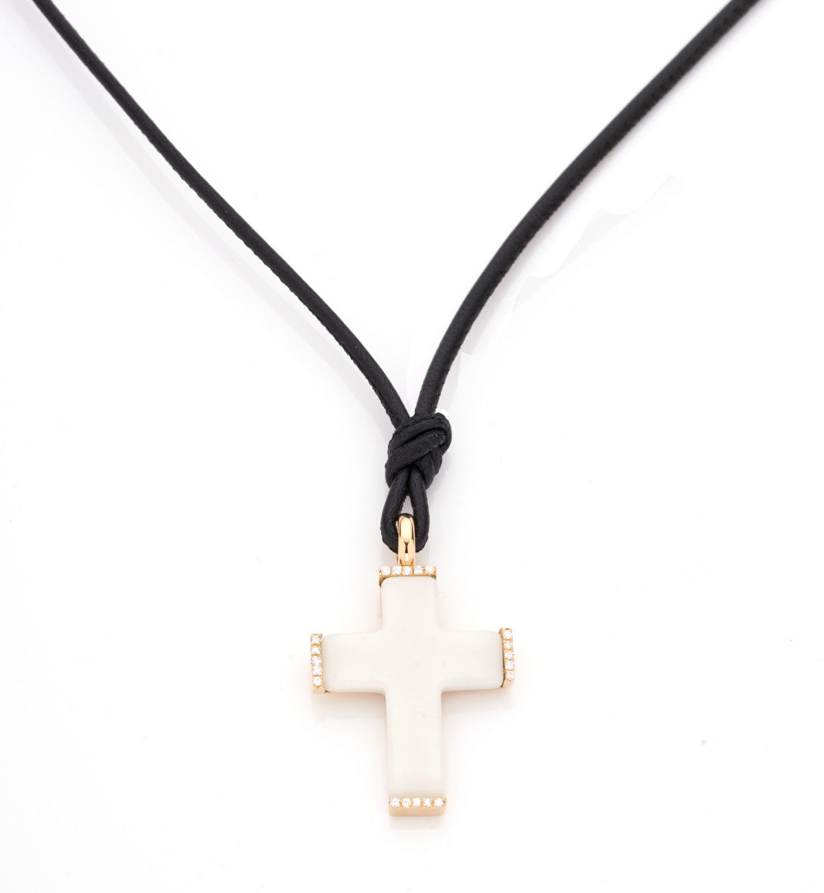 CROCE ORO 18KT - AGATA BIANCA