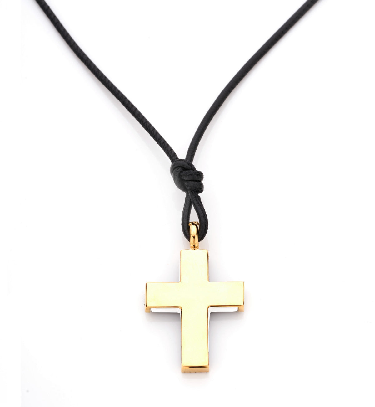 CROCE ORO 18KT - AGATA BIANCA
