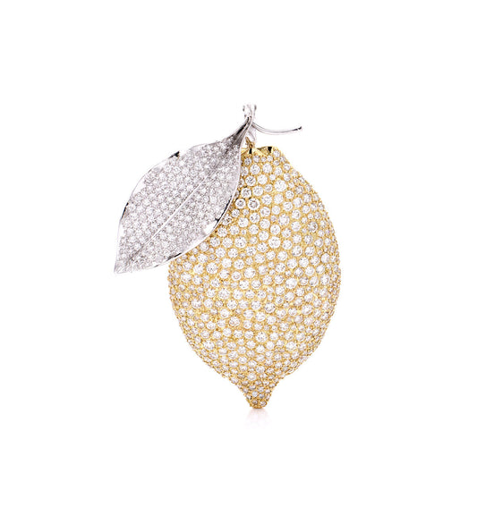 "LOVE LEMONS" - 18KT GOLD - WHITE DIAMONDS - PENDANT - EX-LARGE