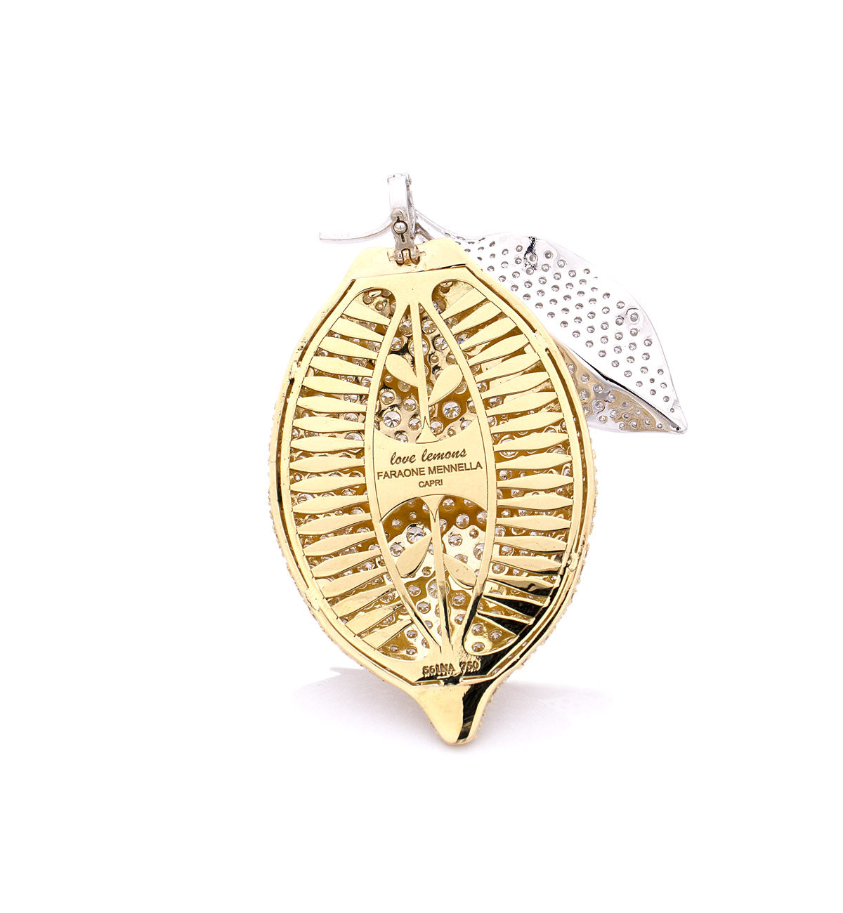 "LOVE LEMONS" - 18KT GOLD - WHITE DIAMONDS - PENDANT - EX-LARGE