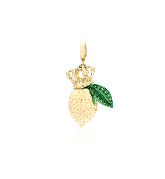 "LOVE LEMONS" - CROWN - 18KT GOLD - TSAVORITES - CHARM/PENDANT - LARGE