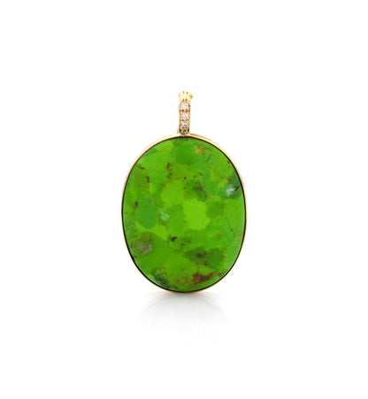 ORO GIALLO 18KT - TURCHESE VERDE - PENDENTE