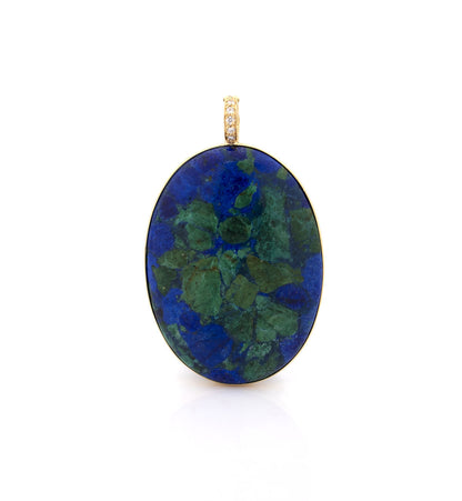 ORO GIALLO 18KT - MALACHITE-AZZURRITE - PENDENTE