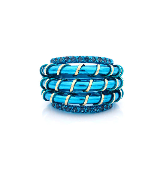 "APERITIVO" - 18KT GOLD - LIGHT BLUE SAPPHIRES
