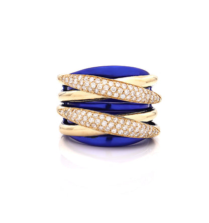 "LIZZY" - ORO 18KT - DIAMANTI BIANCHI - BLU COBALTO
