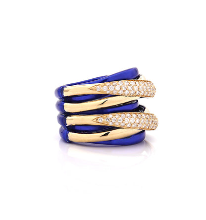 "LIZZY" - ORO 18KT - DIAMANTI BIANCHI - BLU COBALTO