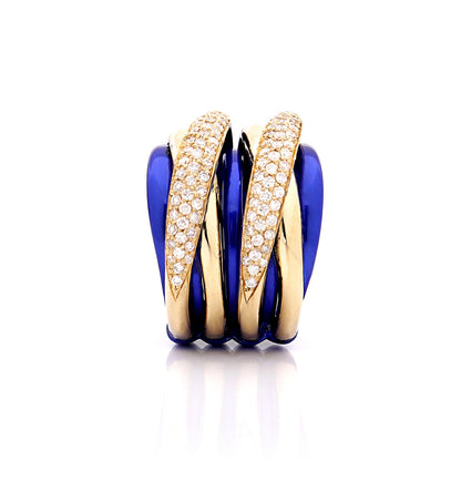 "LIZZY" - ORO 18KT - DIAMANTI BIANCHI - BLU COBALTO