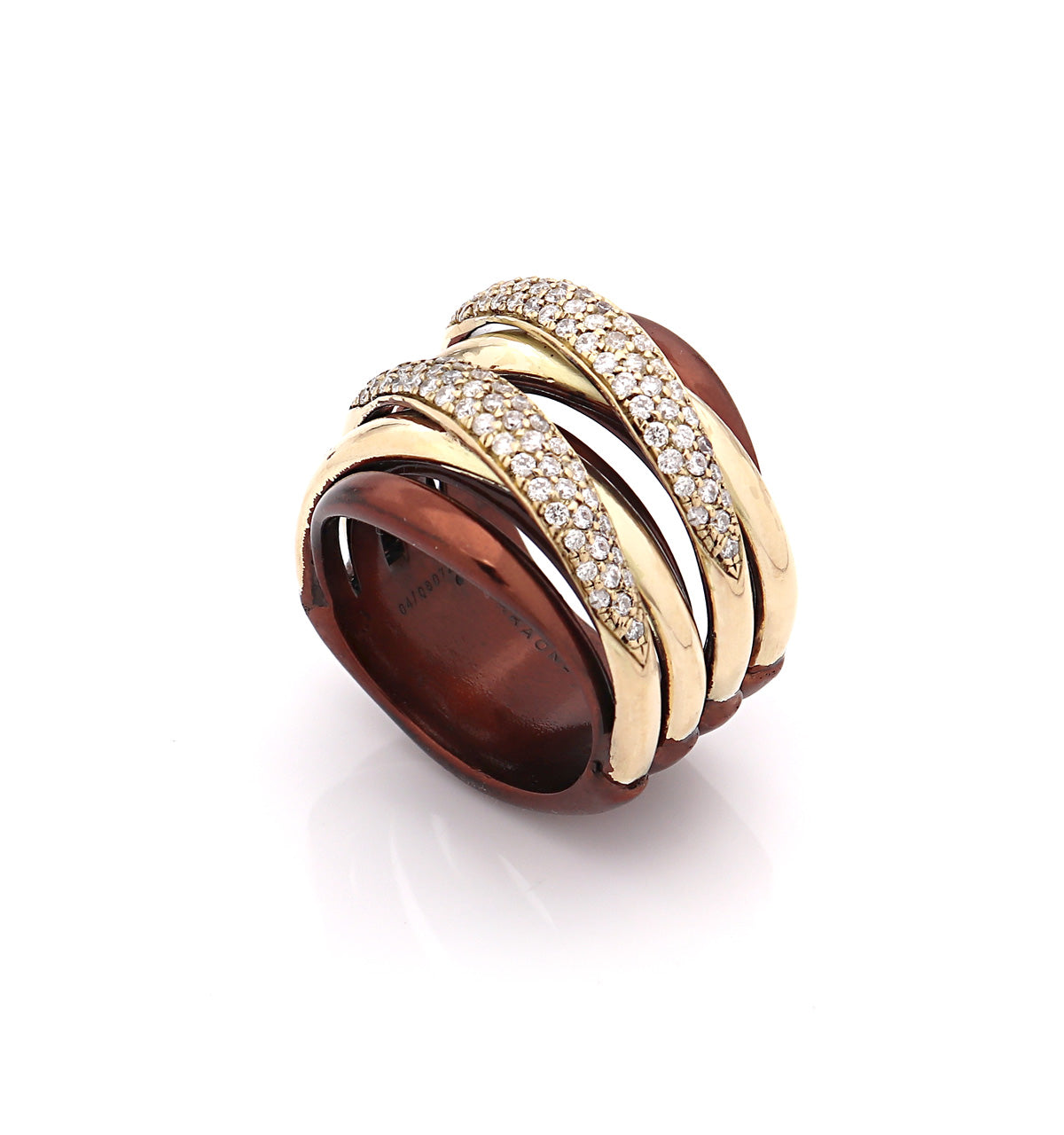 "LIZZY" - 18KT GOLD - WHITE DIAMONDS - BROWN