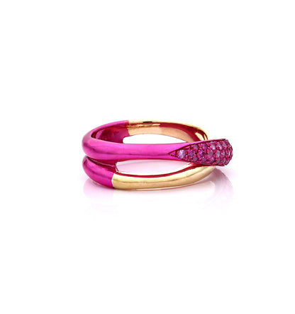 "MARGAUX" - ORO 18KT - ZAFFIRI ROSA