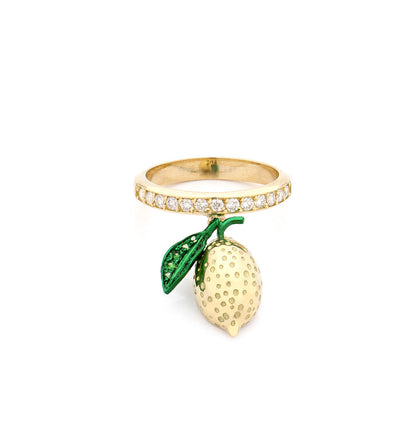 "LOVE LEMONS" - ORO 18KT - DIAMANTI BIANCHI - ANELLO