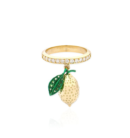 "LOVE LEMONS" - ORO 18KT - DIAMANTI BIANCHI - ANELLO