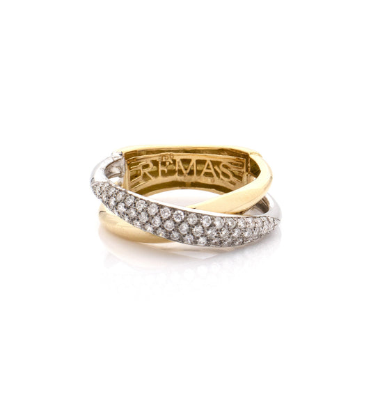 "MARGAUX" - 18KT YELLOW AND WHITE GOLD - WHITE DIAMONDS