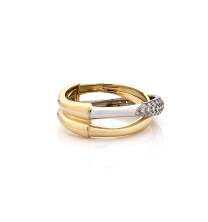 "MARGAUX" - ORO GIALLO E BIANCO 18KT - DIAMANTI BIANCHI